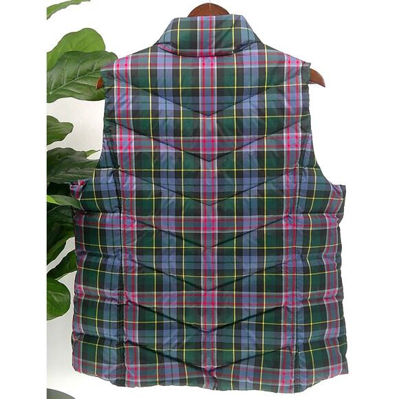 Lands' EndWomen's Size XL Multicolor Plaid Quilted Zip Up Puffer Vest Jacket - Picture 4 of 7